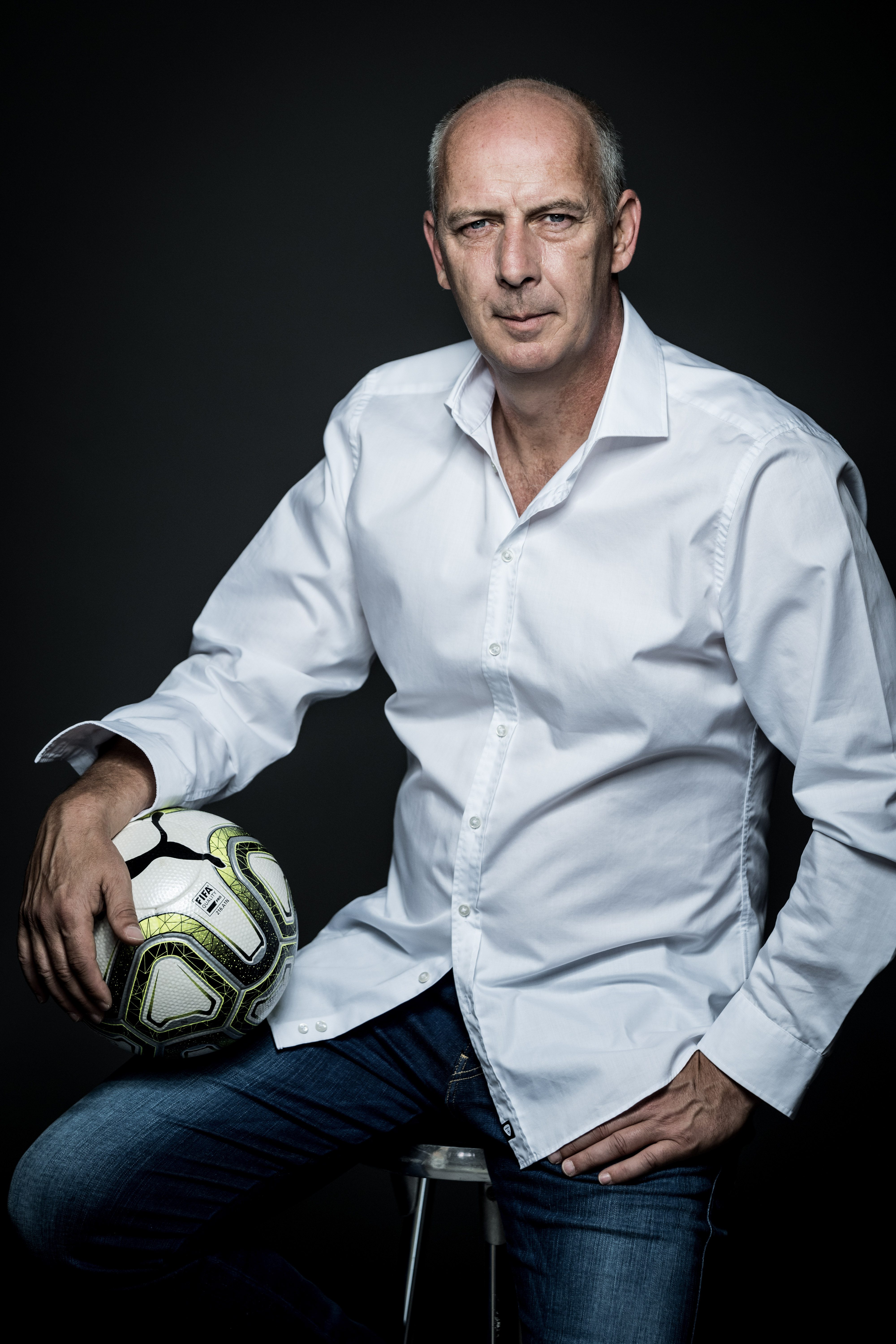 Mario Basler, deutscher Fussballtrainer, Koeln, Studio, 18.07.2018, pictures taken by Stephan Pick Erhardt-Alexander-Plakat